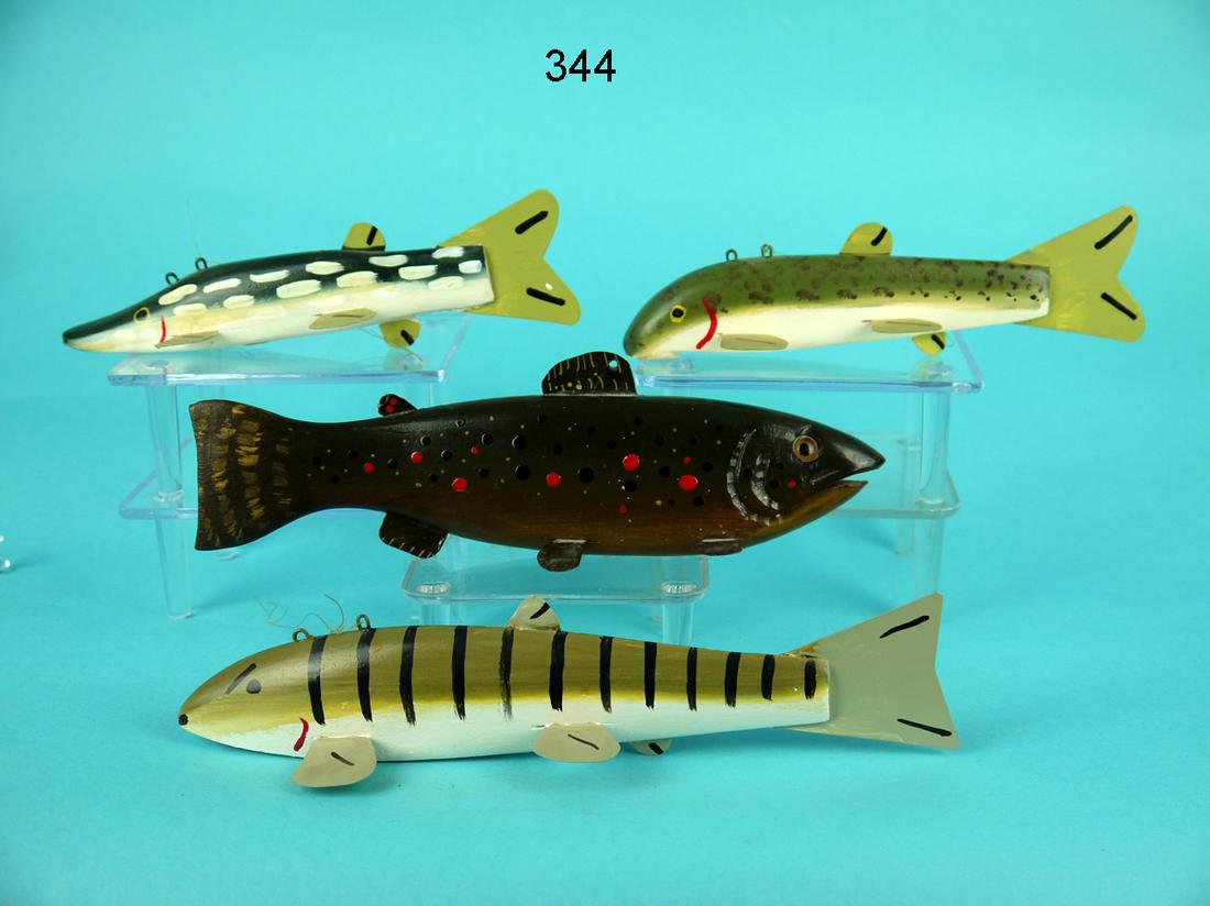 FOUR ICE FISHING DECOYS (1 of 2)