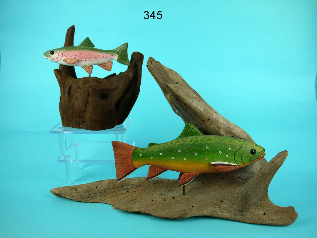 TWO CARVED TROUT (1 of 1)