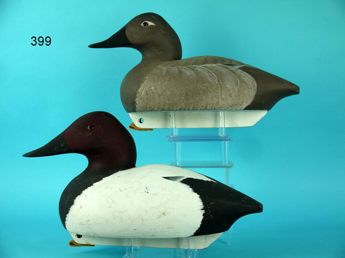 CANVASBACK PAIR, DELAWARE RIVER DECOY CO. (1 of 4)