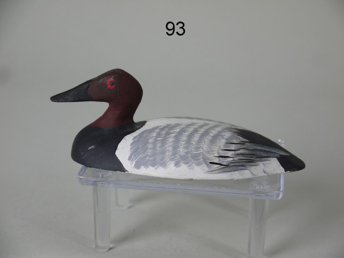 MINIATURE CANVASBACK DRAKE WING DUCK, H. JOBES (1 of 3)