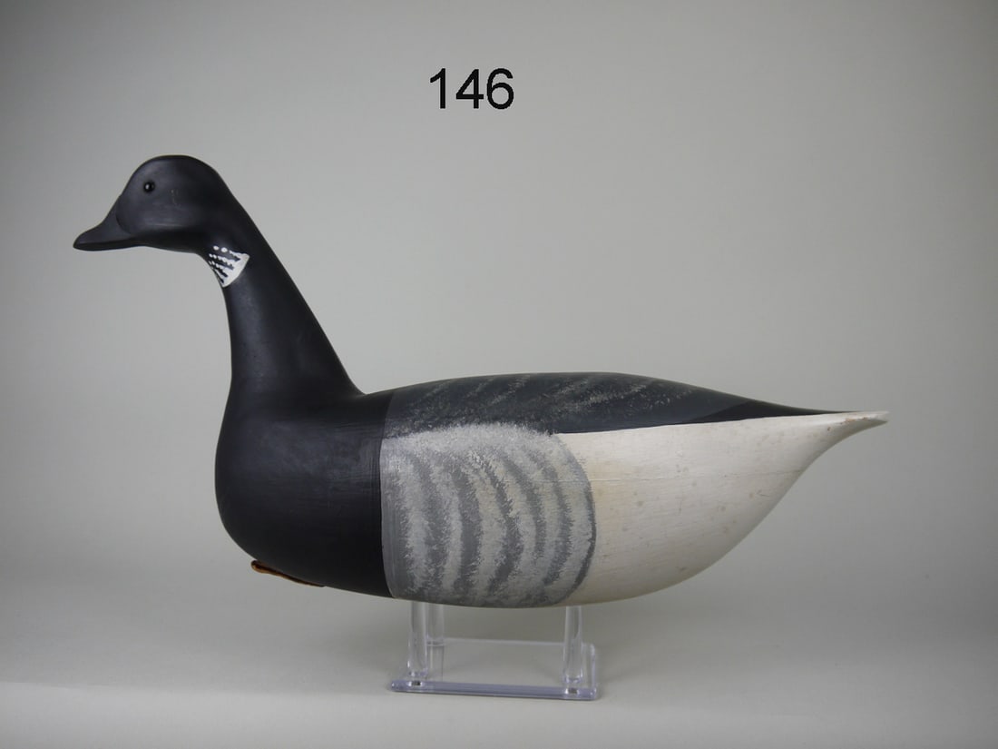 BRANT, A. HILLMAN: FINE BRANT by Anthony Hillman, Cape May, NJ. Very good original paint and structural condition. Some minor shelf rubs and discoloration to white areas. Small paint rub to side of tail. Hollow construc