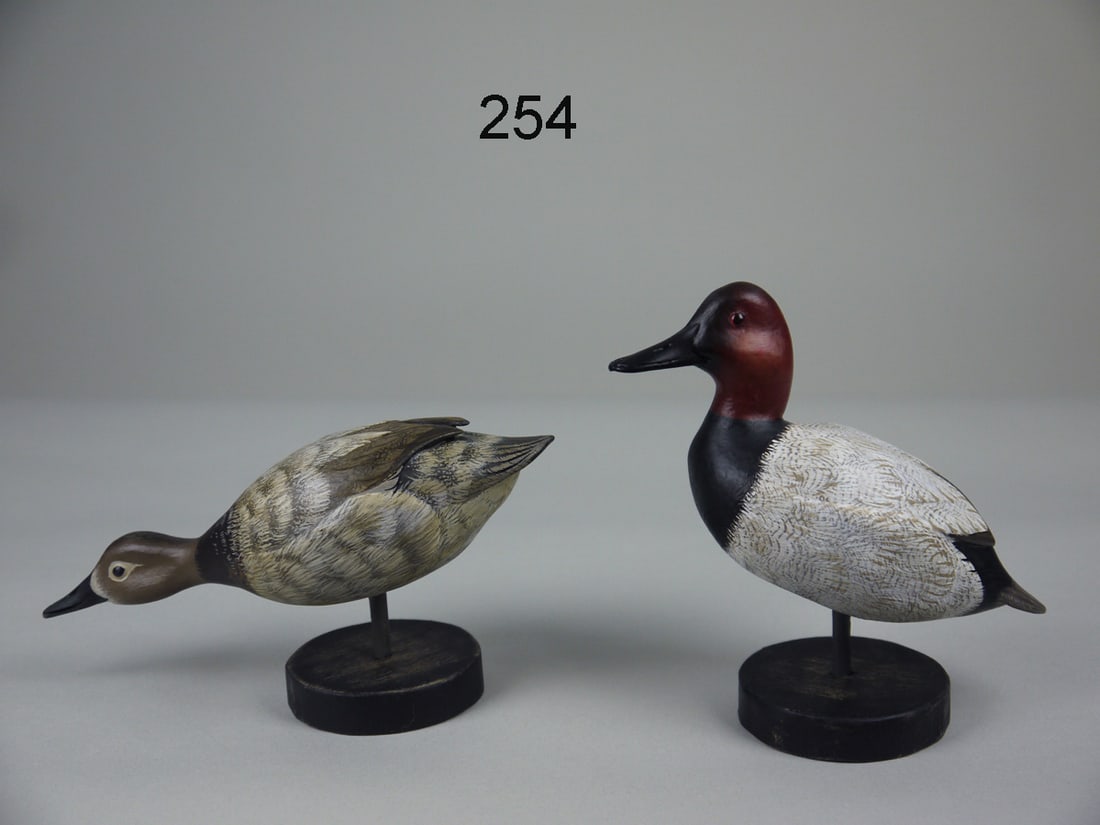 MINIATURE CANVASBACK PAIR, J. WOOD (1 of 4)
