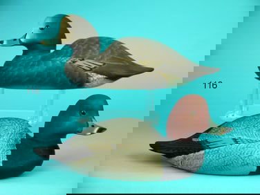 MINIATURE REDHEAD PAIR, W. CRANMER