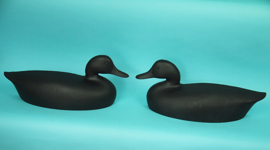 CAST-IRON BLACK DUCK PAIR (1 of 2)