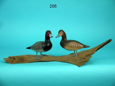 MINIATURE REDHEAD PAIR, C.W. WATERFIELD