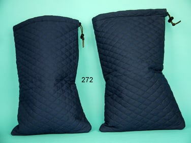 TWO HANDMADE DECOY CARRY BAGS