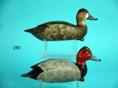 MINIATURE RED HEAD PAIR, J. WOOD