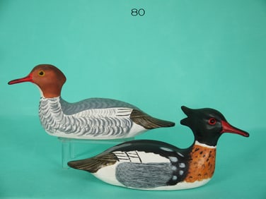 MINIATURE RED-BREASTED MERGANSER PAIR, H. DAISEY