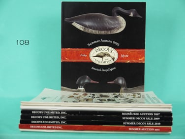 GROUP OF NINE DECOYS UNLIMITED AUCTION CATALOGS