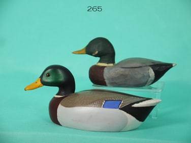 TWO MINIATURE MALLARDS, H. MORGAN