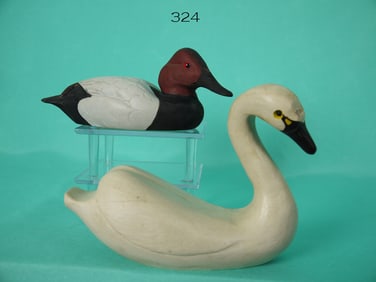 MINIATURE SWAN, E. MEACHEN/ONE-THIRD SIZE CANVASBACK, "G"