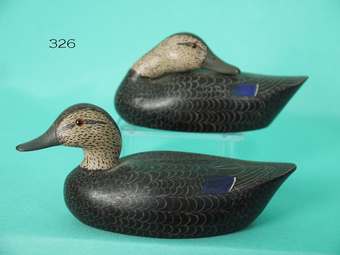 TWO MINIATURE BLACK DUCKS, H. MORGAN (1 of 2)