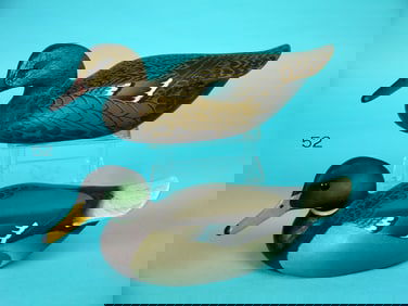 ONE-THIRD SIZE MALLARD PAIR, W. CRANMER
