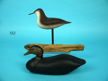 MINIATURE BLACK DUCK/SANDERLING, R. STEVENS
