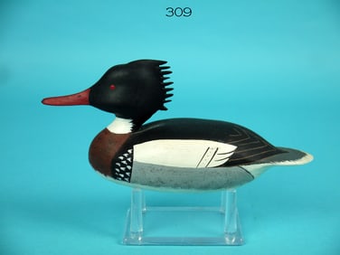 MINIATURE RED-BREASTED MERGANSER DRAKE, B. RUTTER