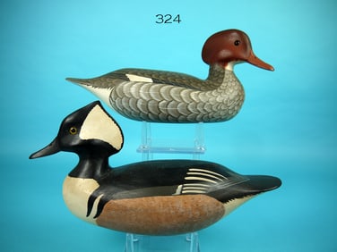HOODED MERGANSER PAIR, H.V. SHOURDS
