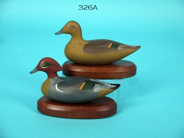 MINIATURE GREEN WING TEAL PAIR, P. VINCENTI