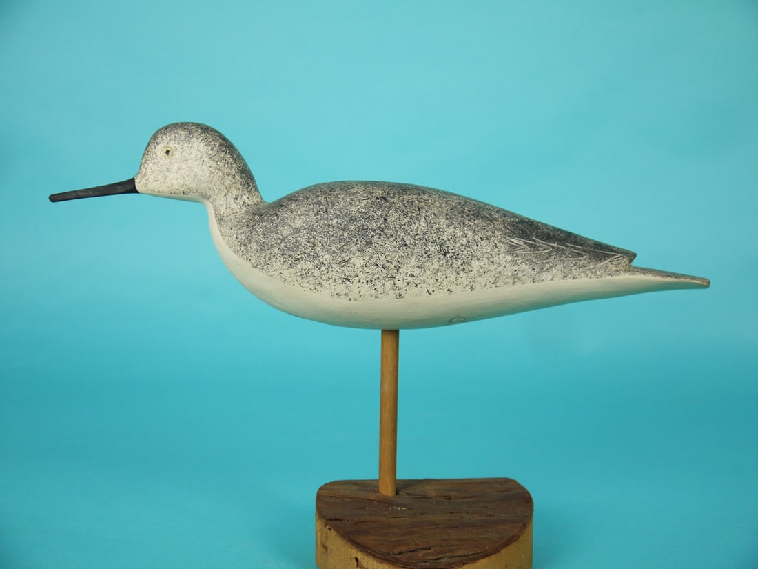 YELLOWLEGS, H. CONKLIN: FINE YELLOWLEGS by Hurley Conklin, Manahawkin, NJ. Very good original paint and structural condition. Stipple paint detail to body with painted feather wing tips. Split-tail carving. Carved eye