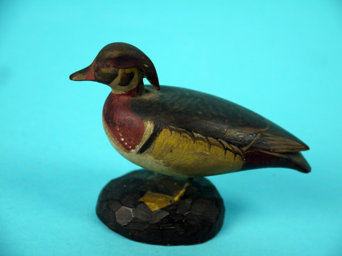 MINIATURE WOOD DUCK DRAKE, R. LAURIE ATTRIB. (1 of 4)
