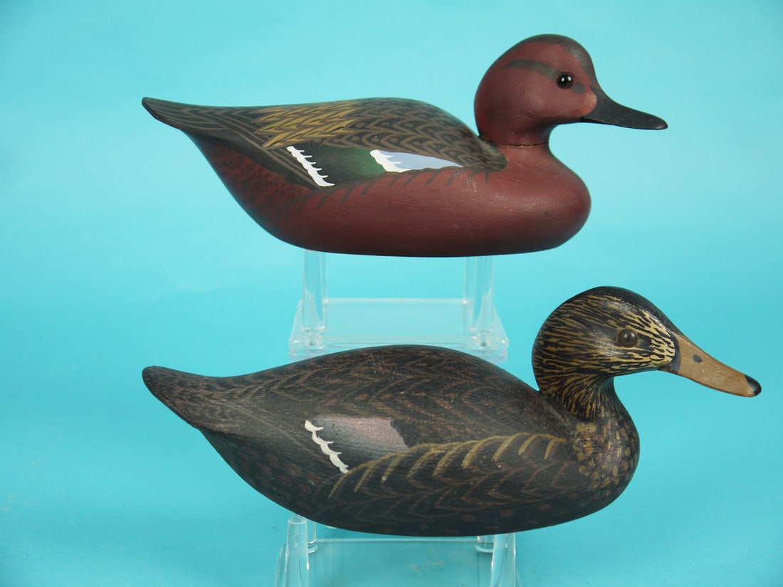 ONE-THIRD SIZE BLACK DUCK AND CINNAMON TEAL DRAKE (1 of 4)