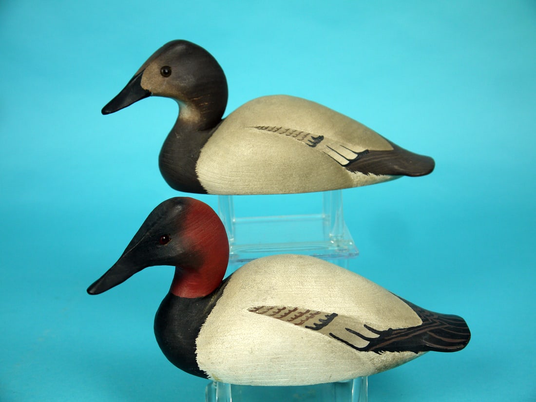 ONE-THIRD SIZE CANVASBACK PAIR, W. CRANMER (1 of 4)