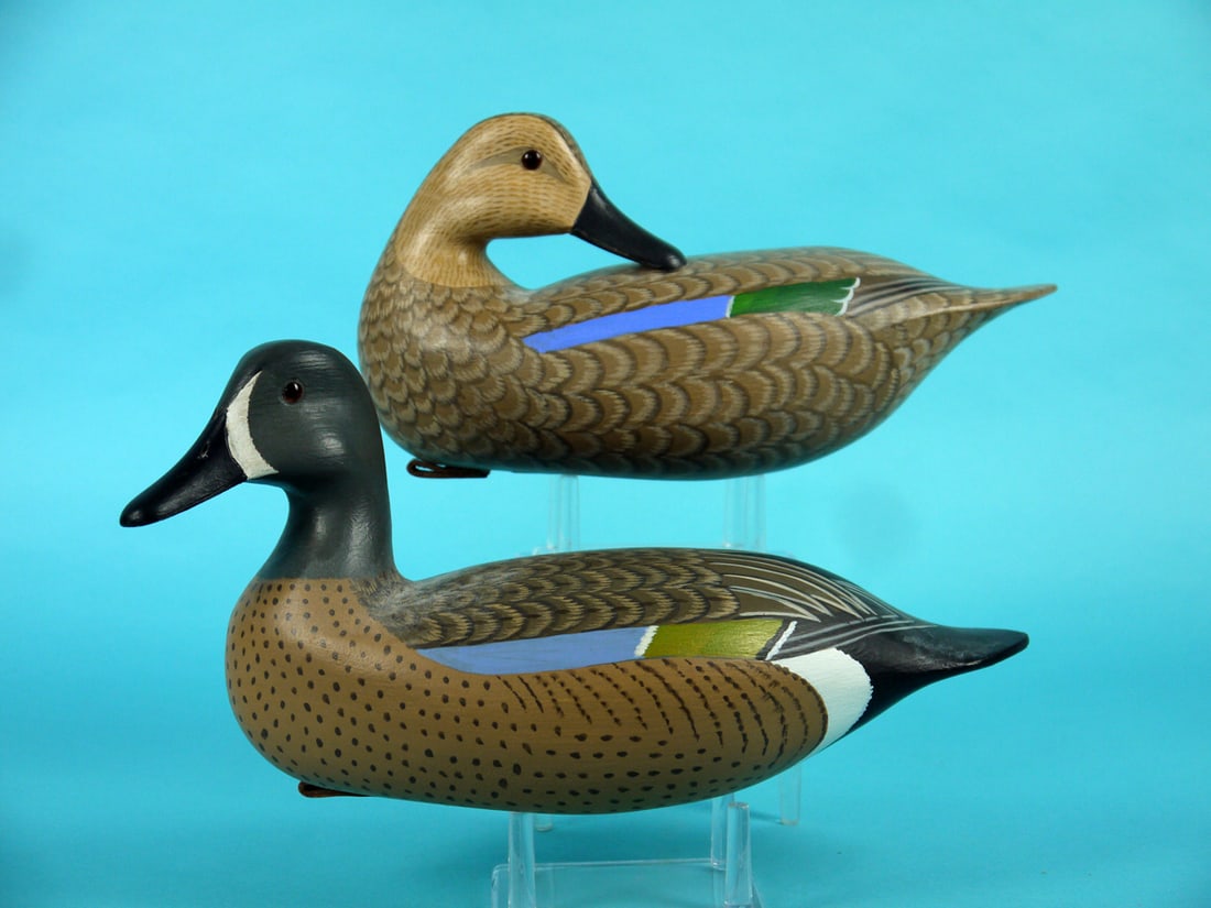 BLUE WING TEAL PAIR, H.V. SHOURDS (1 of 4)