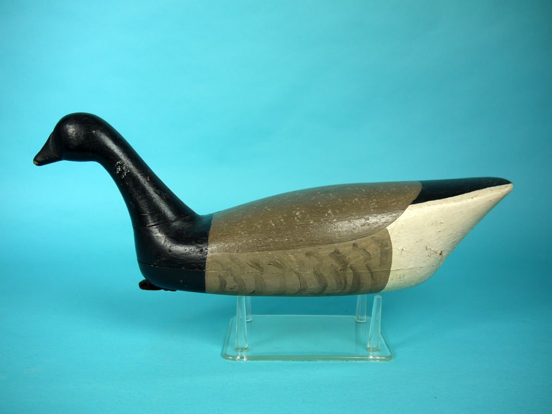 BRANT, C. PARKER: BRANT by Charles Parker, Tuckers Island, NJ. Working paint with some flaking to underside of tail. Very good structural condition. Hollow construction. Retains inlet weight and rigging. Overall