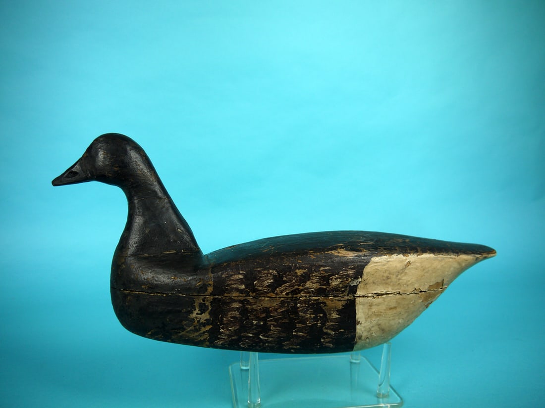 BRANT, NEW JERSEY: BRANT, New Jersey. Working paint with gunning wear and flaking on underside of tail. Good structural condition with tight neck crack and several tight checks to body. Hollow construction. Retains inle