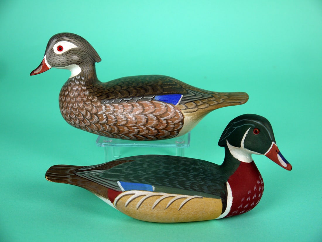 ONE-THIRD SIZE WOOD DUCK PAIR, H.V. SHOURDS (1 of 4)