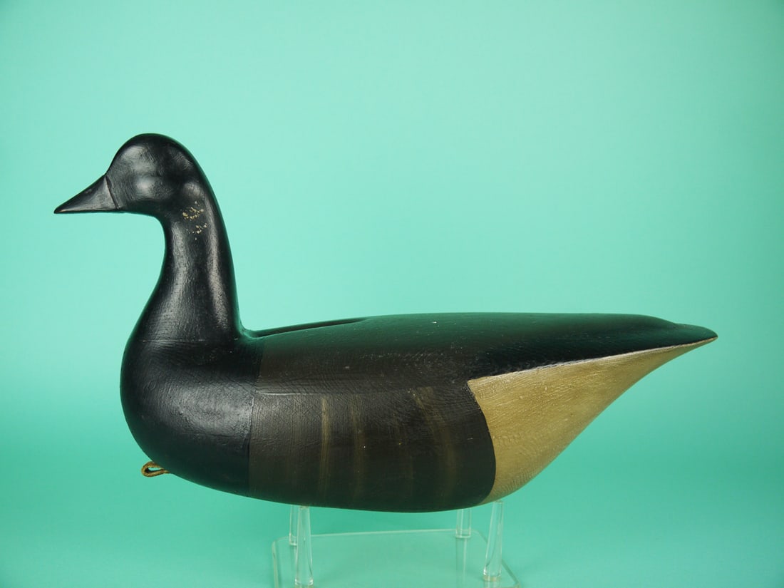 BRANT, L. FRISCIA: BRANT by Len Friscia, Tinton Falls, NJ. Very good original paint and structural condition. Hollow construction. Ice groove detail to back. Retains inlet weight, rigging and maker's brand. Overall