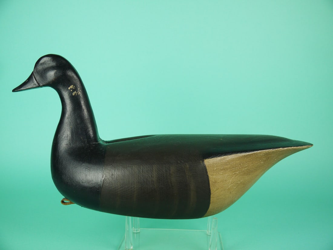 BRANT, L. FRISCIA: BRANT by Len Friscia, Tinton Falls, NJ. Very good original paint and structural condition. Hollow construction. Ice groove detail to back. Retains pad weight, rigging and maker's brand. Overall