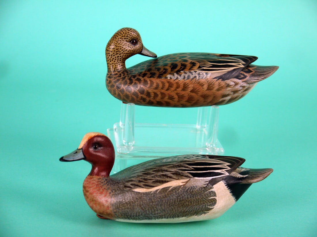 ONE-THIRD SIZE EURASIAN WIGEON PAIR, J. WOOD (1 of 4)