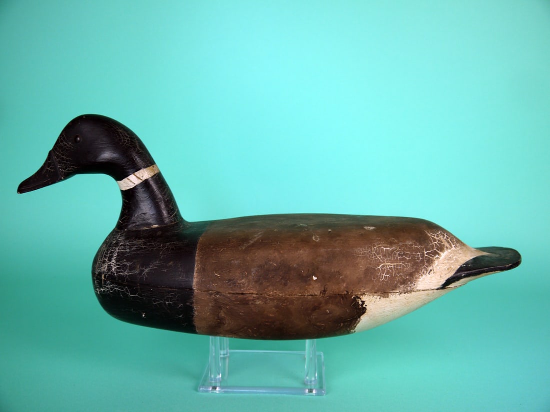 BRANT, E. HENDRICKSON: BRANT by Eugene Hendrickson, Lower Bank, NJ. Original paint with some crazing in areas. Good structural condition. Hollow construction. Retains tack eyes and bill with carved detail. Retains inlet