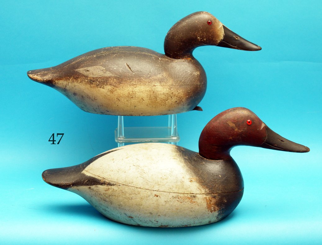 FINE PAIR OF CANVASBACKS by the Mason Decoy Co., (1 of 1)
