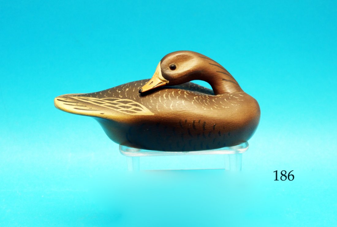 MINIATURE BLUE GOOSE by Walter Ruppel, Sheboygan, WI.: MINIATURE BLUE GOOSE by Walter Ruppel, Sheboygan, WI. Near-mint original paint and condition. Preening position. Rare and fine example