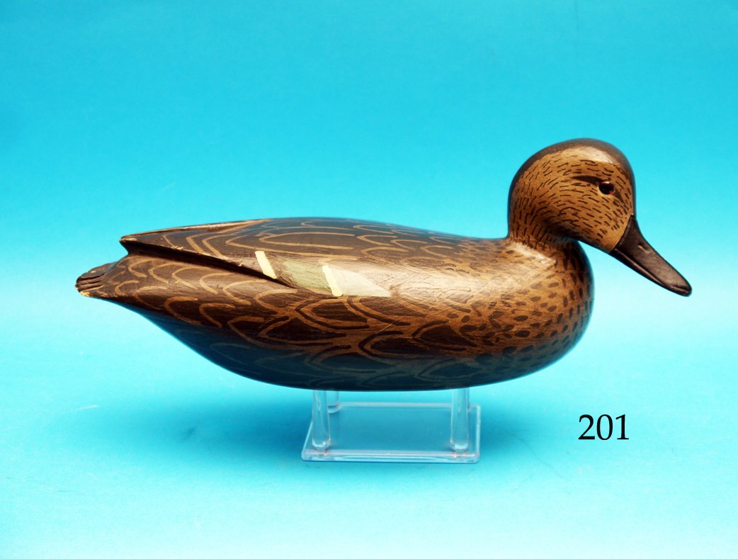 VERY EARLY AND RARE BLUE WING TEAL HEN by John Baker, (1 of 1)