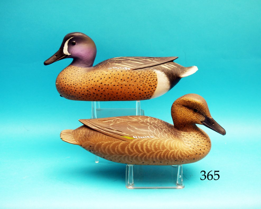 FINE PAIR OF BLUE WING TEAL by Herb Miller, Beach (1 of 1)