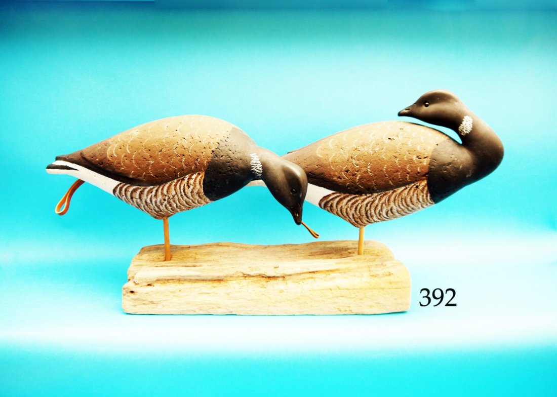 PAIR OF STICK-UP BRANT GUNNING DECOYS by Vince (1 of 1)