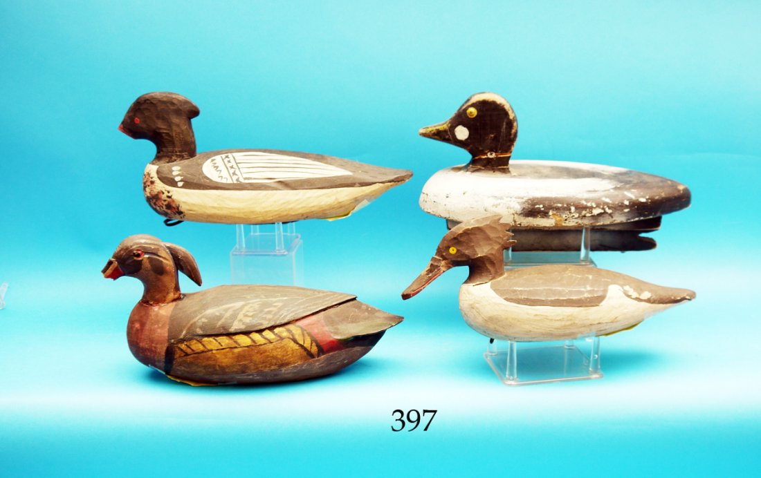 GROUP OF FOUR DECOYS, various makers. Two with bills (1 of 1)