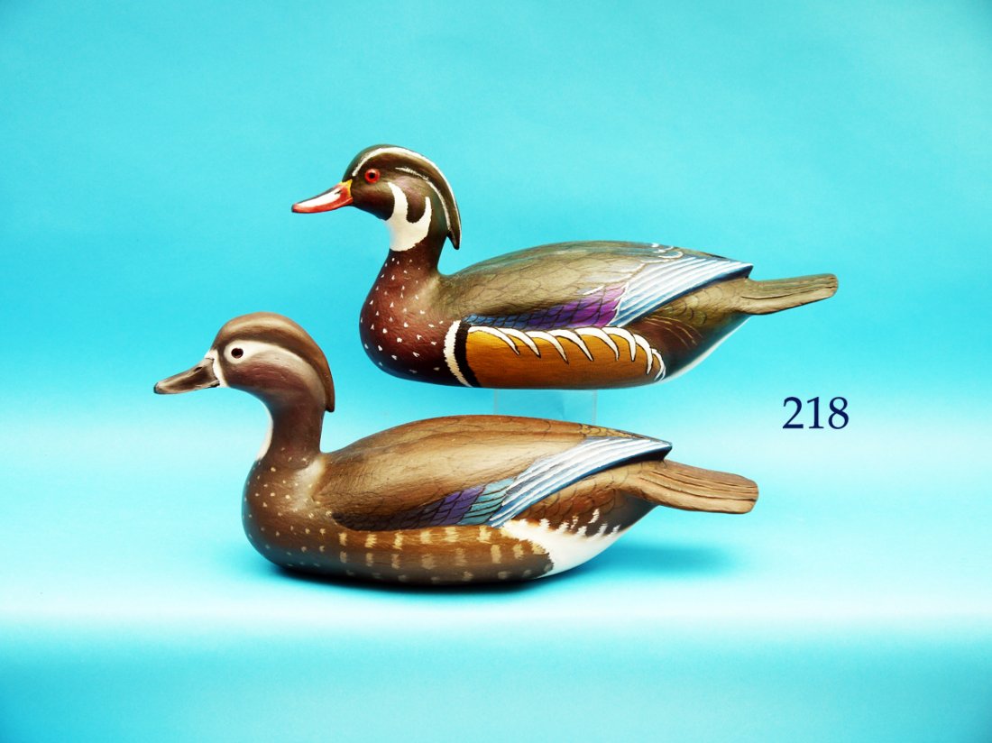 HIGH-HEAD PAIR OF WOOD DUCKS by Ronald Sabatini, (1 of 1)