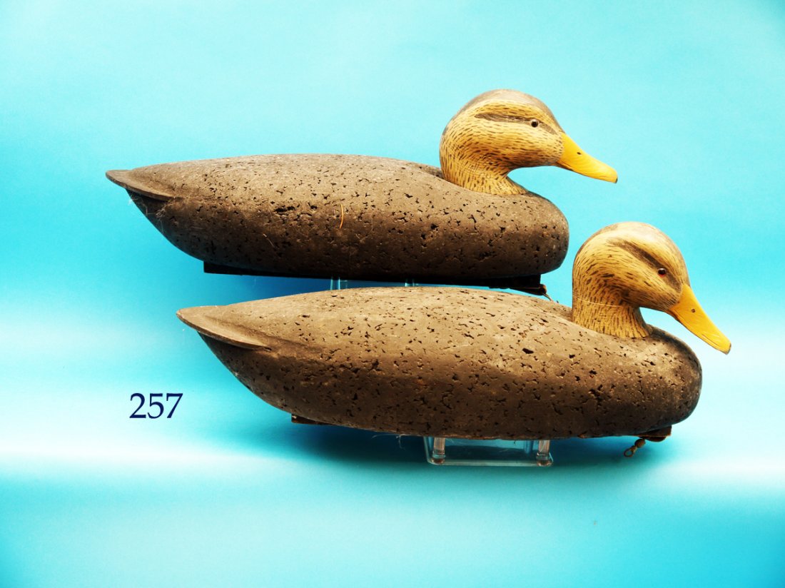 PAIR OF OVERSIZED BLACK DUCKS by J.J. West, Bordentown, (1 of 1)