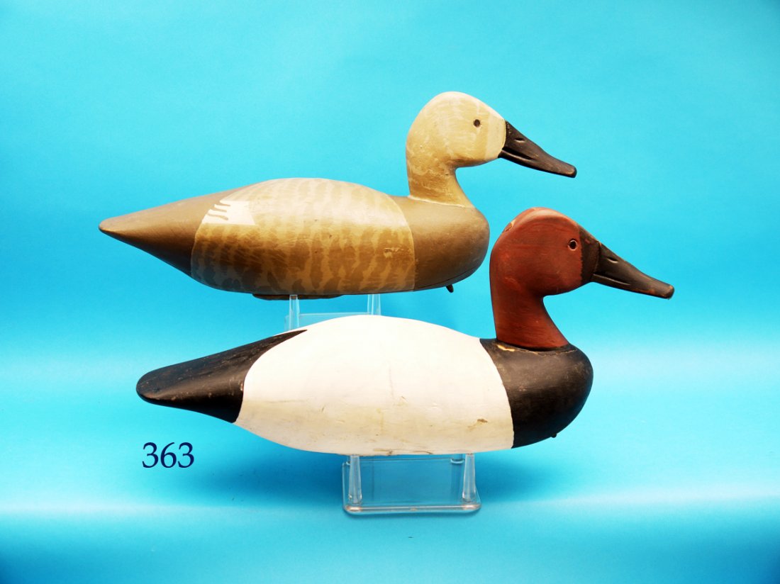 FINE PAIR OF CANVASBACKS by Clarence Lewis, Stacy, NC. (1 of 1)