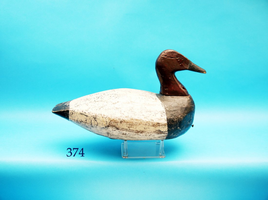 CANVASBACK DRAKE BATTERY DECOY by Linwood Dudley, (1 of 1)