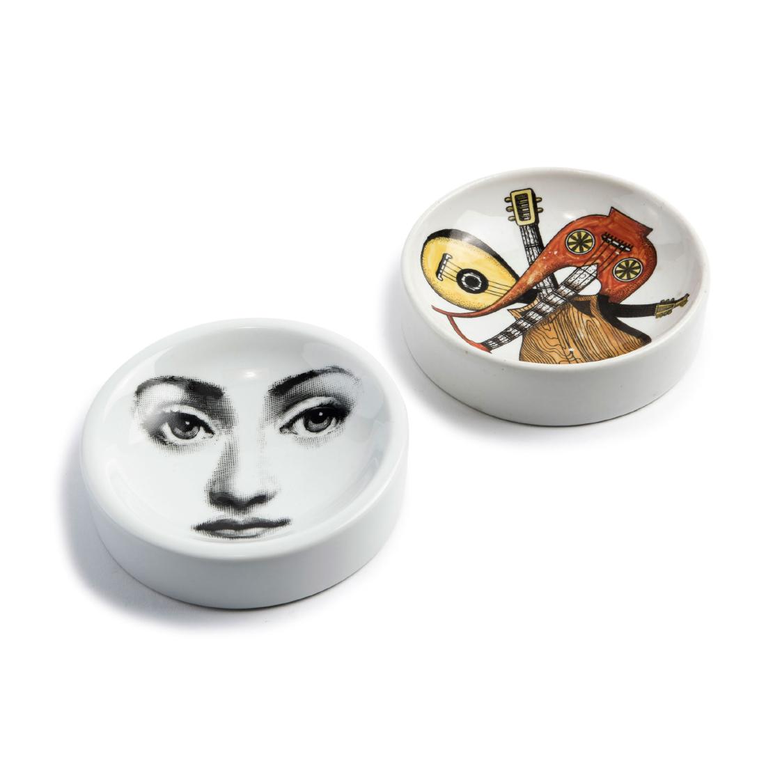 Two ashtrays 'Strumenti Musicali' and 'Viso di Donna', (1 of 2)