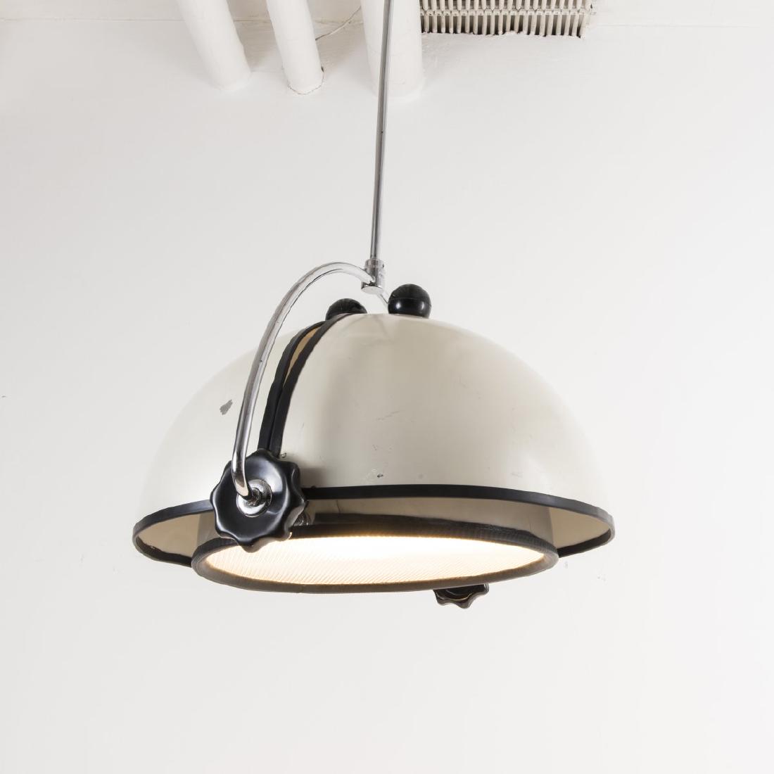 Ceiling light 'Olook' or 'Molok', 1968: Superstudio; Piero Frassinelli; Alessandro Magris; Roberto Magris; Adolfo Natalini; Cristiano Toraldo di Francia, H. 140 cm, Ã˜ 56 cm. Tubular metal, chromed, sheet metal, chromed and painted mother
