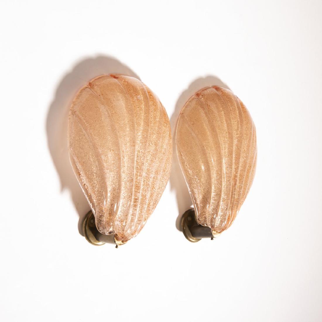 Barovier & Toso, Murano, Two 'Shell' wall lights, 1940s (1 of 1)