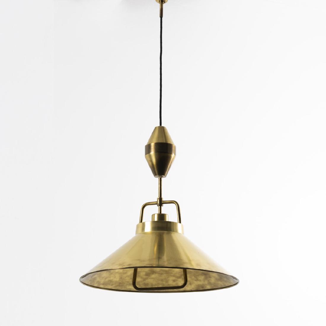 Frits Schlegel , Ceiling light 'P 295', 1938: Frits Schlegel , H. 19 cm, Ã˜ 44,5 cm. Made by Lyfa, Copenhagen, late 1970s. Sheet brass, tubular brass.