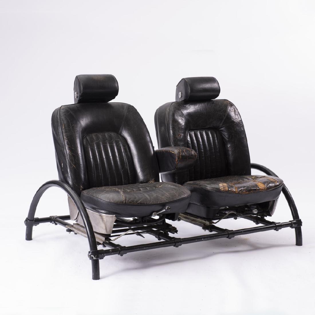 Ron Arad, 'Rover Double Seater', 1981: Ron Arad, H. 103 x 151.5 x 89 cm. One Off Studio, London. Black leather seats, metal tubular construction, painted in black.