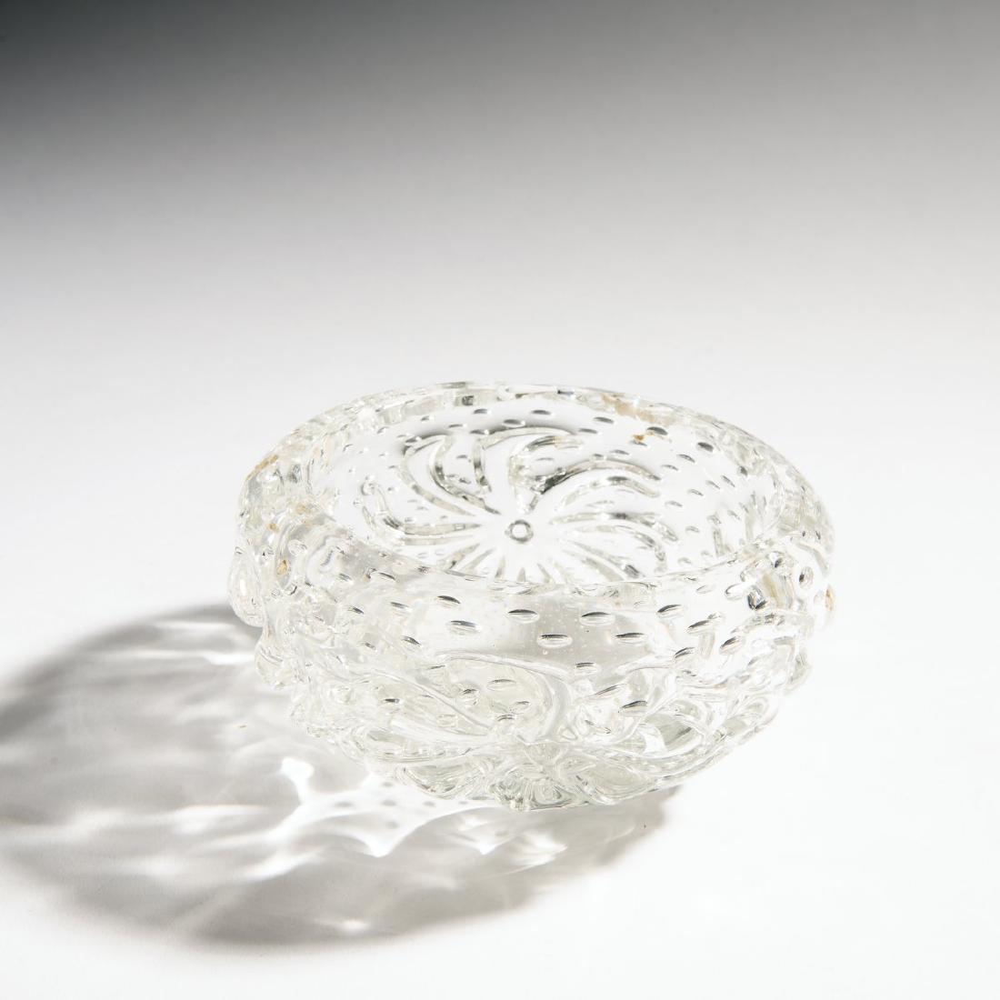 Ercole Barovier, 'A Stelle' bowl, 1942: Ercole Barovier, D. 17 cm. Made by Barovier & Toso. Clear glass, pricked air bubbles, embossed nodes.