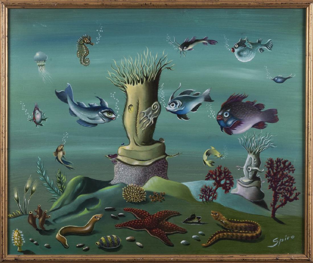 Georges Spiro, 'Les Amoureux', 1970er Jahre: Georges Spiro (Warschau 1909 - 1994 Nizza), 'Les Amoureux (The Lovers)', 1970er Jahre, Acrylic and oil on canvas. 54.0 x 65.0 cm. Signed lower right: Spiro (acrylic). Framed.,